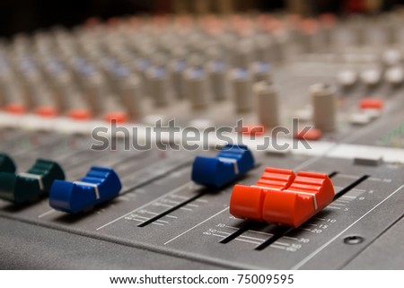 Close shot of professional audio recording equipment for multiple purposes