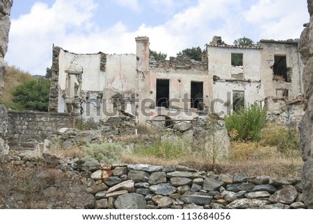 ruined building - taken at Gairo Vecchio - a village devastated by a flood, Sardinia, Italy