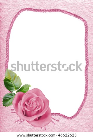 stock photo wedding frame with rose background for your text