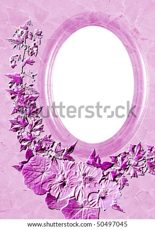 oval frame with floral decoration, background for your text or photo