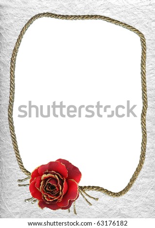 decorative frame with red rose - background for your text or picture