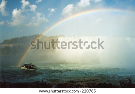 Niagara boat tour and the rainbow.