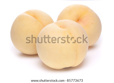 Japanese white peaches with white flesh and pale skin