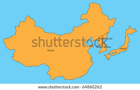 Map Of Japan And China. stock photo : map of china,