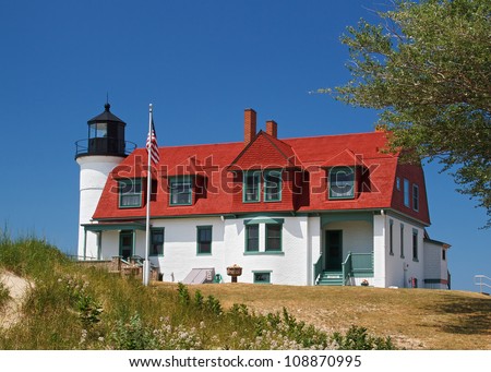 Michigan\'s Point Betsie Lighthouse on Lake Michigan