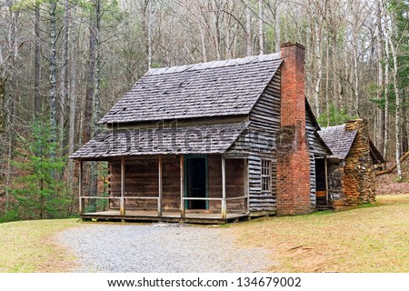 Smoky Mountains Cabins on Smoky Mountains National Park Tennessee Usa Stock Photo 134679002
