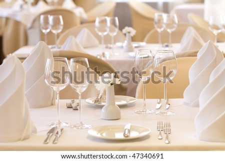 Wedding table set for fun dining
