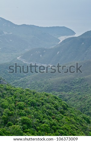Lantau island landscape. Hong Kong.