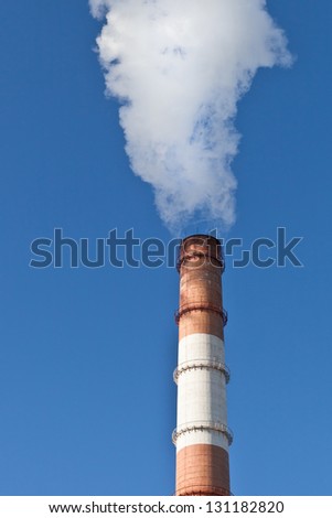 Industrial smoke stack of coal power plant