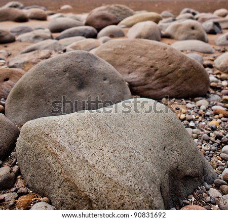 volcanic stones on the beach
