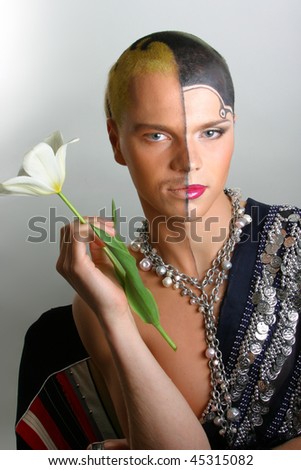 body art tattoo male. stock photo : Male&Female body art