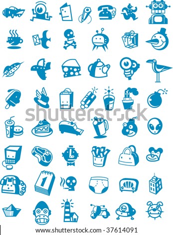 funny icons. stock vector : funny icons