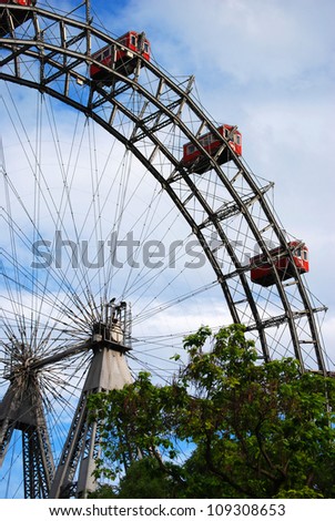 Vienna Ferris wheel The Ferris wheel is one of the landmark from Vienna.