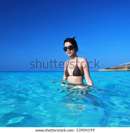 Woman in ocean