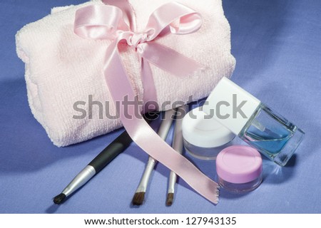 materials and acessories for nail art on a white background