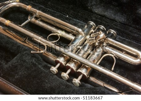 music trumpet in dark case