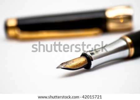 Old pen isolated on white
