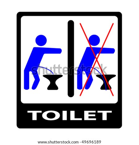 Vector Funny Educative Toilet Sign - 49696189 : Shutterstock