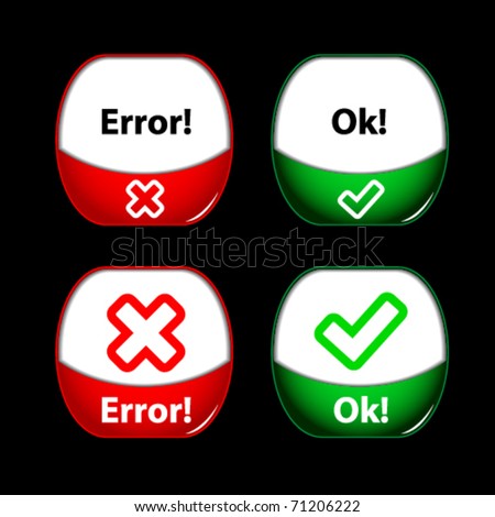 stock vector : Set of button with ticks and crosses. Save to a lightbox ▼