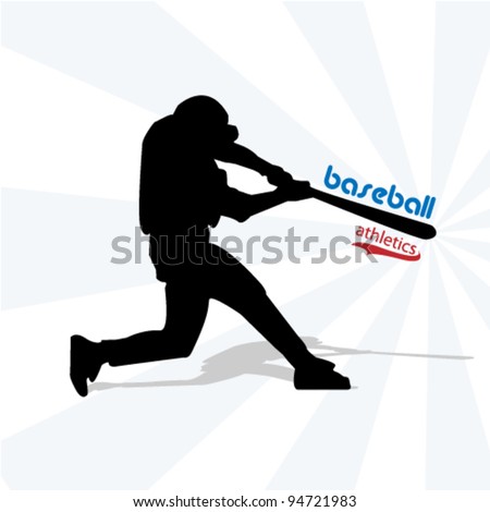 Vector Baseball Player Silhouette Icon / Logo - 94721983 : Shutterstock