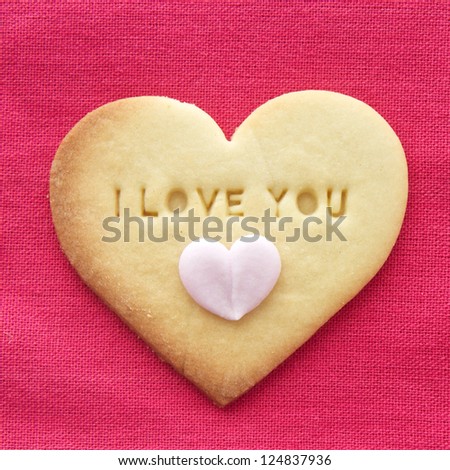 I Love You heart butter cookie