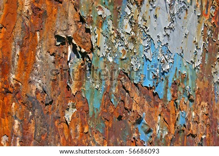 Grunge scrap metal from a ship as background
