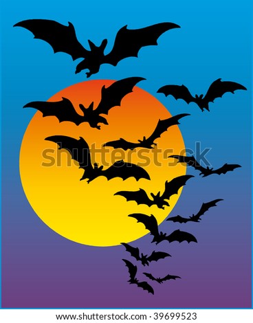 stock vector halloween backgrounds bats silhouette vector night moon