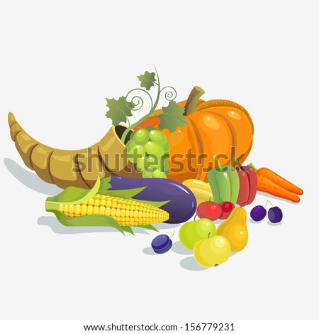 Illustration for the Thanksgiving holiday on a white background.