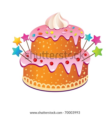 Pink cake to the children's holiday, birthday, wedding, Valentine's Day