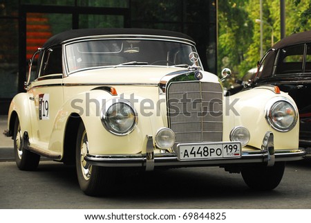 stock photo MOSCOW MAY 15 vintage Mercedes on exhibition at'Mercedes
