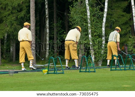 MOSCOW - AUGUST 08: Group unidentified golfers at the annual 