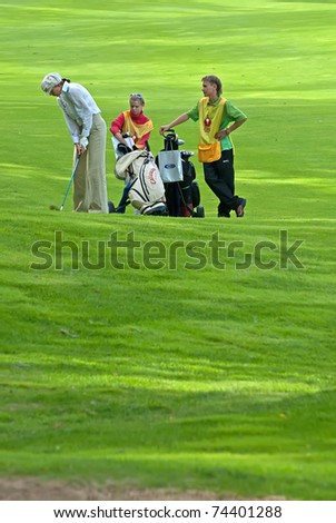 MOSCOW - AUGUST 08: Group unknown golfer on annual international event  for professionals and fans - VI Moscow Festival Retrostyle in Le Meridien Moscow County Club August 08, 2008 in Moscow, Russia