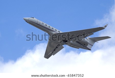 Business jet after take off