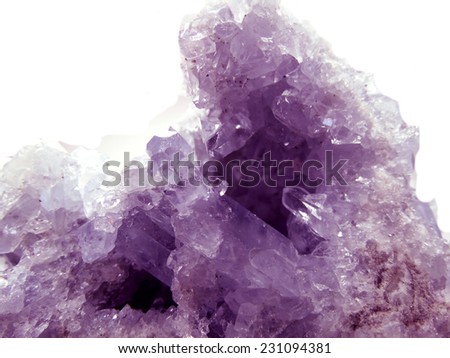 amethyst semigem geode crystals geological mineral isolated