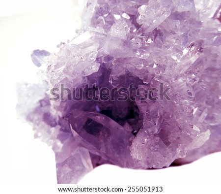 amethyst semigem geode crystals geological mineral isolated