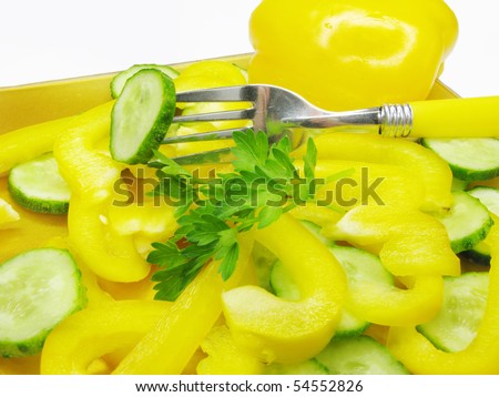 vegetable salad with yellow pepper