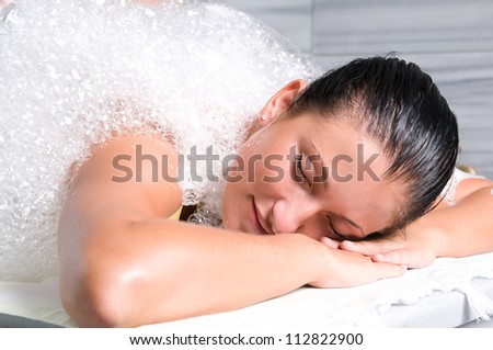 Soap sud at Turkish bath