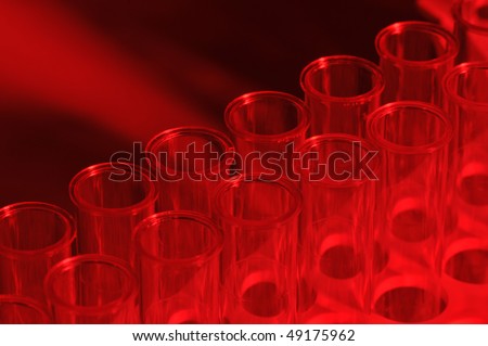 Dramatically lightened test tubes at a biology lab