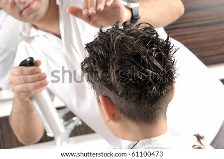 Having haircut a series of BARBER images Having haircut a series of BARBER images