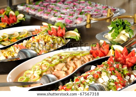 stock photo Catering food at a wedding party a series of RESTAURANT 