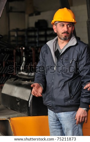 Forklift operator arguing with worker - a series of METAL INDUSTRY images.