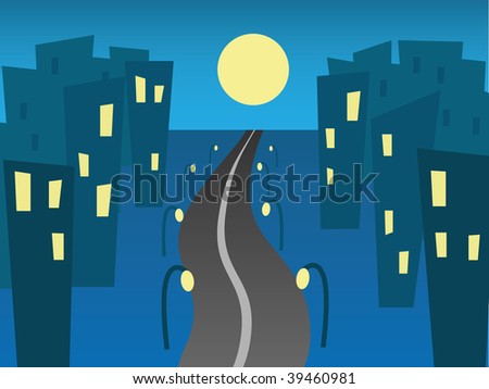 City Road. Vector Illustration. - 39460981 : Shutterstock