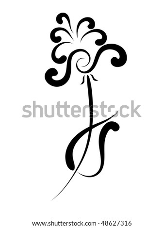 stock vector tatoo flower