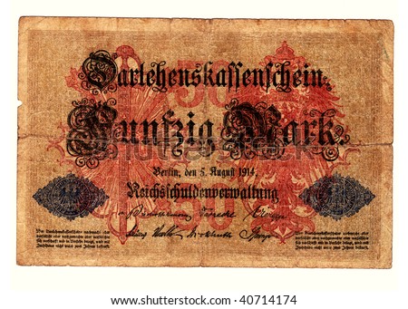 Old Germany money 1914 (fifty mark)