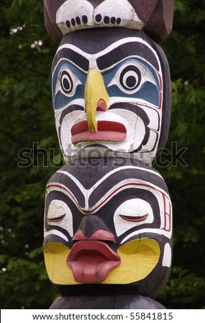 stock photo Haida Totem Pole