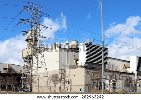 DEARBORN, MI-MAY, 2015:  Power generating plant at the Ford Motor Company\'s Rouge industrial complex.