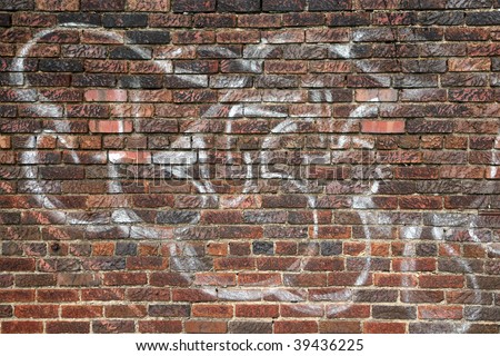 Graffiti on an old brick wall