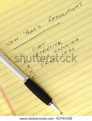 New Years Resolution list