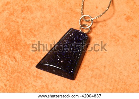 Onyx stone pendant - Cairo night on brick colored background