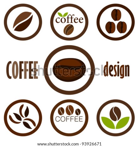 Logo Design Icon on Coffee Bean Symbols For Design  Vector Icons   93926671   Shutterstock
